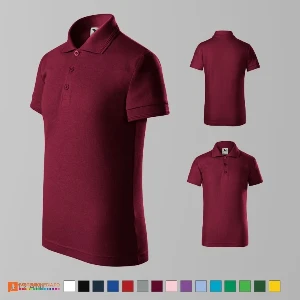 tricouri polo visinii de copii din bumbac si poliester poza 16